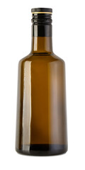 Empty olive oil bottle with transparent background
