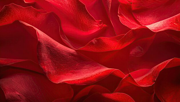 Close-up of vibrant red rose petals - Powered by Adobe