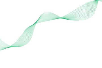 .Abstract colorful green lines on a white background. Futuristic colorful blend wave lines on transparent background. Modern colorful flowing wave lines andabstract blue wave