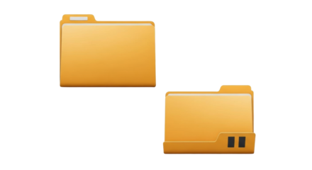 Isolated folder icon images for saving or storing electronic files with documents and data