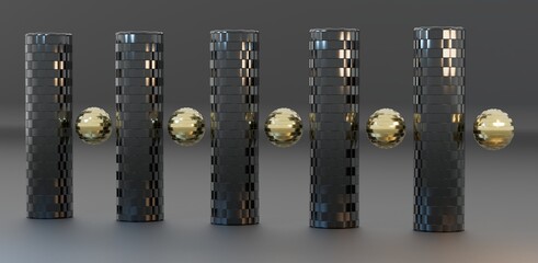 Abstract Geometry and Dramatic Lighting 3D computer generated image