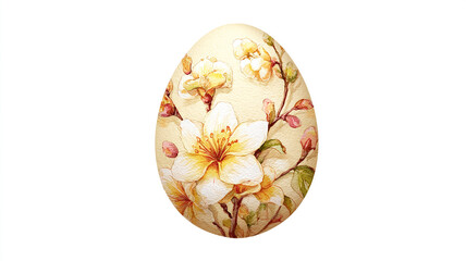 Easter egg, watercolor decorative design, isolated on white background