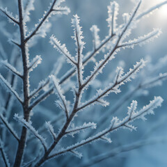 霜に覆われた冬の枝｜Frost Covered Winter Branches