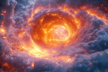 Spiral of fire in the sky.