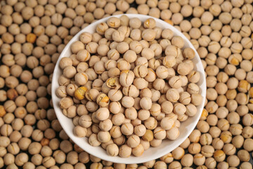 Raw Dried Soybeans in Bowl - Healthy Protein Legumes Collection