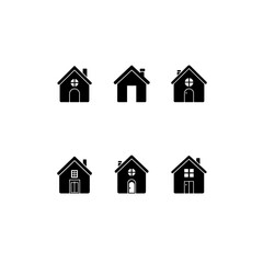 Minimal Black Vector Icons on White Background