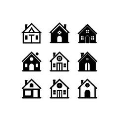 Minimal Black Vector Icons on White Background