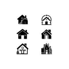 Minimal Black Vector Icons on White Background