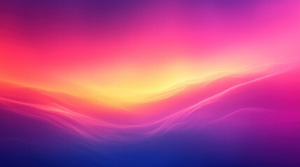 Obraz premium Dynamic abstract background design with waving light bands flowing through blue-yellow-pink gradient, showcasing energy movement effect, suitable for modern digital creative projects
