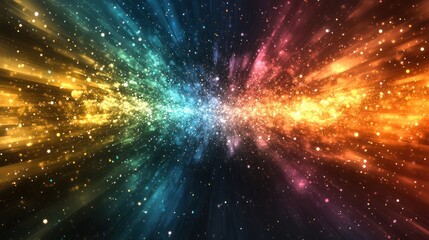 Naklejka premium Abstract cosmic explosion, vast nebula, dynamic space, background image, for a sci-fi poster
