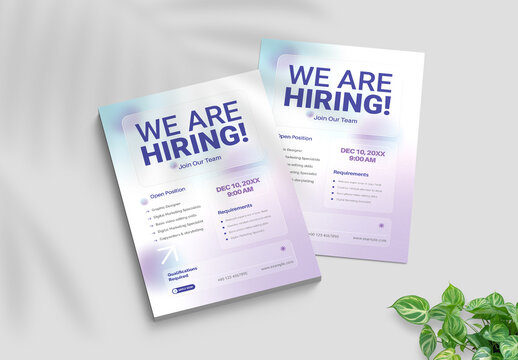Modern We&rsquo;re Hiring Job Vacancy Flyer Template Design