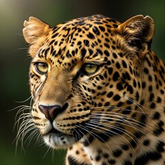 Obraz premium Sri Lankan Leopard Closeup Portrait with Amber Eyes in Jungle