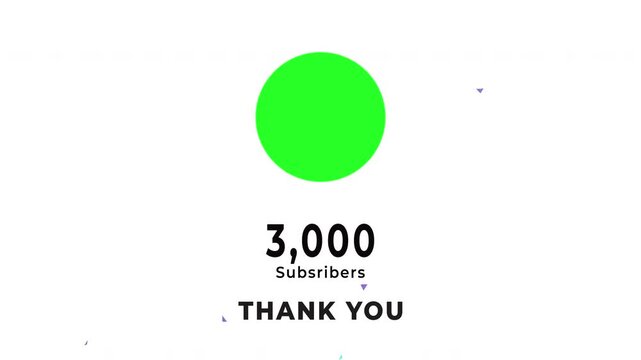 4k stock | Celebration of hitting 3k subscribers online, perfect for digital marketing, social media promotion, website milestones, and congratulatory messages.