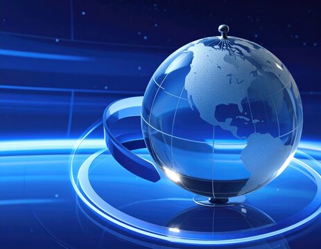 3D globe, abstract, news, digital, blue, futuristic