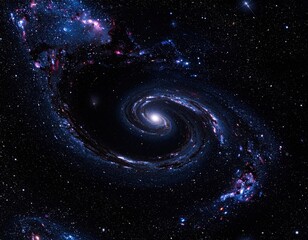 Spiral galaxy swirling in deep space (1)
