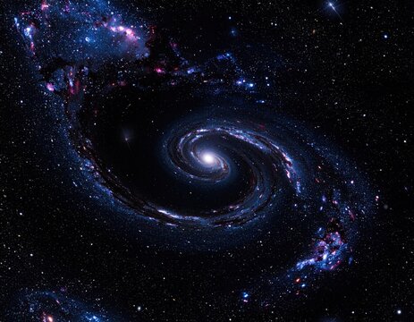 Spiral galaxy swirling in deep space (1)