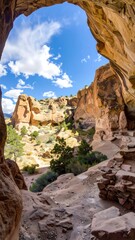 Canyon vista through a rock arch