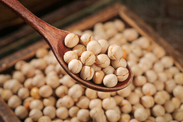 White Peppercorns in Wooden Spoon - Asian Five Spice Cooking Ingredient