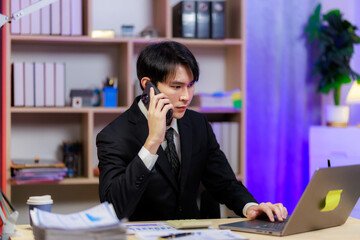 Professional man on a call finalizing a business agreement.