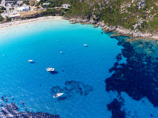 Aerial view of Santa Teresa di Gallura and Rena Bianca beach