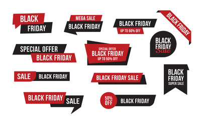 Black Friday sale label, price tag. Discount sign design template for Black Friday promotion. Vector illustration