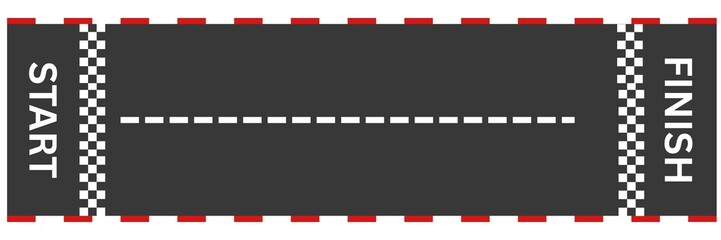Race track start and finish point, race road start and finish point