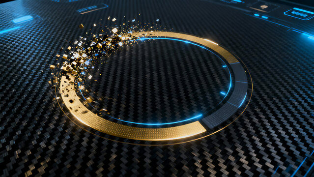 Scientific Circular Progress Bar Reforming on a Dashboard - Powered by Adobe