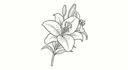 Lily bloom outline