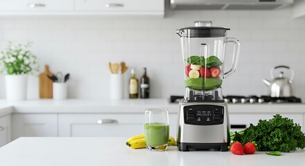Smoothie Prep in Bright Modern Kitchen