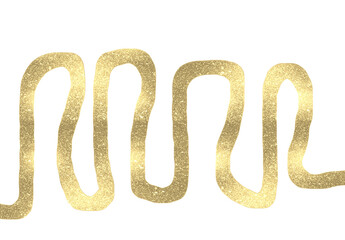 Abstract hand drawn wavy line art gold texture decorative element unique handmade illustration isolated on transparent background Hand Draw