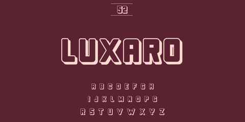 Luxaro bold retro font display with geometric shapes and numbers