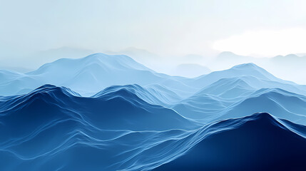Abstract Blue Mountain Range Landscape