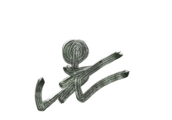 Dynamic hand drawn abstract figure in motion energetic art for creative projects and designs isolated on transparent background Hand Draw