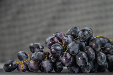 bunch of black grapes close up