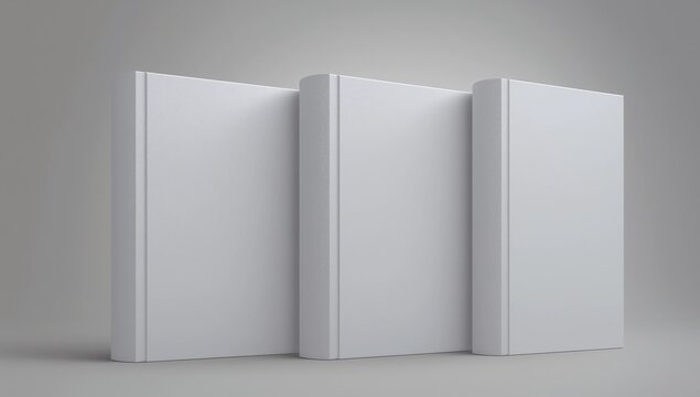 Square slipcase book mock up isolated on soft gray background. 3D illustrating