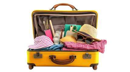 travel suitcase with travel accessories