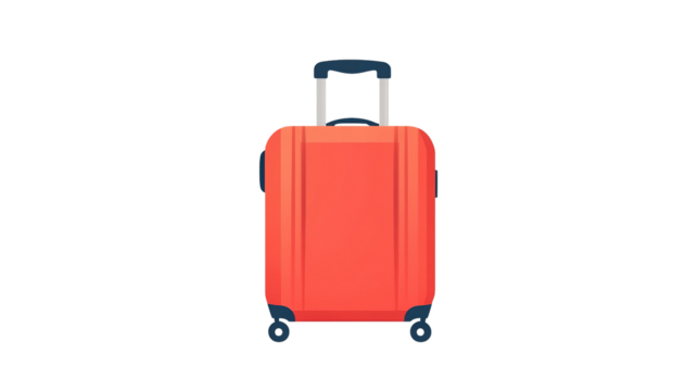 red suitcase isolated on white