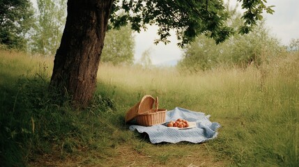 Tranquil Picnic Scene Under a Tree