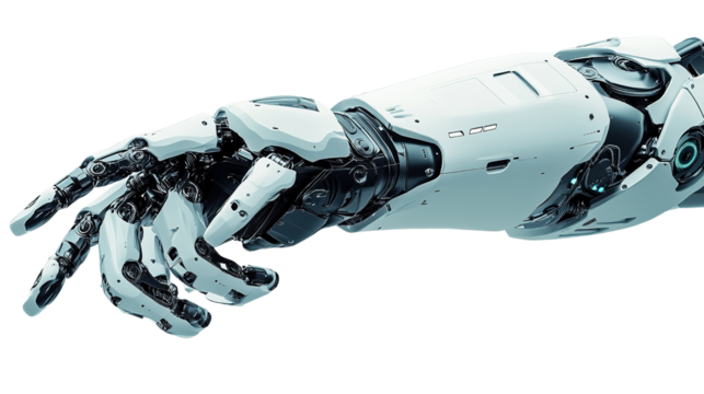 blue screen robot hand