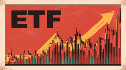 赤基調ビンテージ調のETF相場図