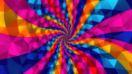 Vibrant Geometric Swirl: A Kaleidoscope of Color and Angular For