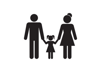 Stick figure family isolated on white background