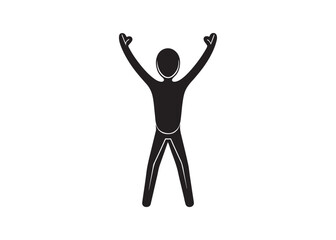 Person doing jumping jacks exercise isolated on white background