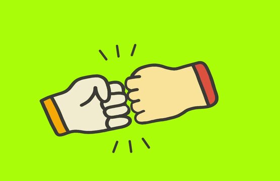 handshake vector illustration on green background
