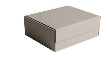 Naklejka premium 3d simple cardboard box isolated on transparent background