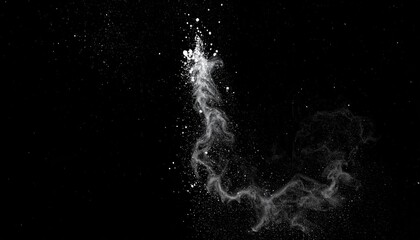 Obraz premium Abstract, white, splashy, smoky, particle, black background