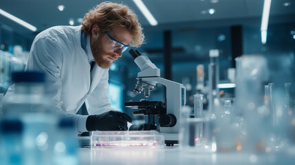 Scientist conducts research in a modern laboratory, exploring advanced techniques and experiments
