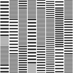 Seamless vector pattern with stripes. Vector black and white striped background. Regularly repeating short stripes. Pattern design for cloth, textile, background.