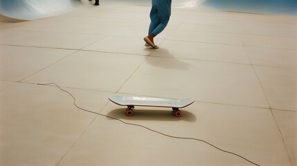 Young Skater Practicing in Urban Setting
