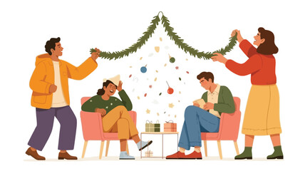 happy family walking in the park